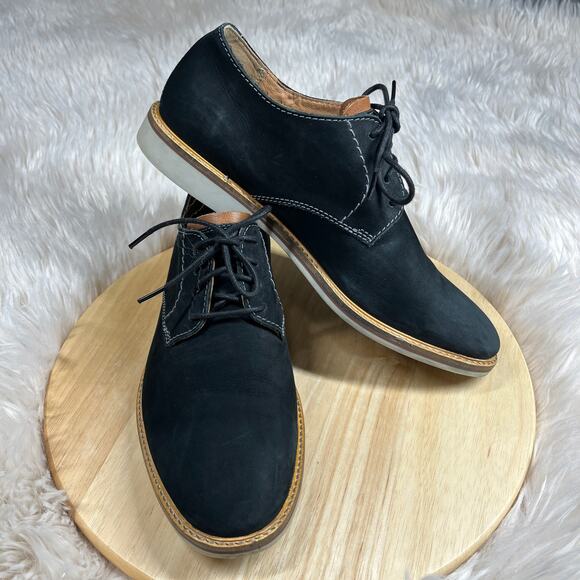 Clarks Atticus Lace Oxford Shoes Mens 9.5M Black Nubuck Suede Model #26142030 main image 4
